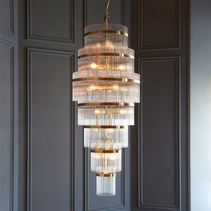 21 light multi tiered glass chandelier pendant light