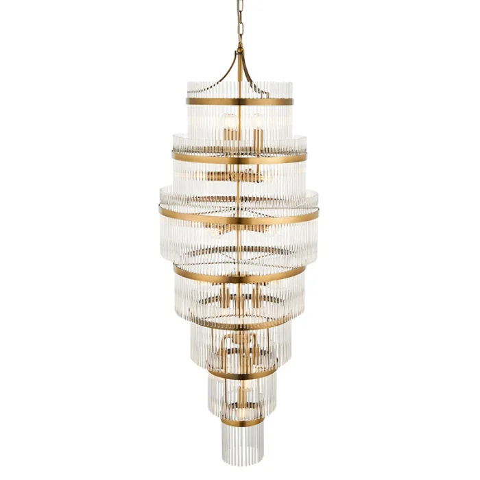 21 light multi tiered glass chandelier pendant light