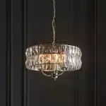 3 light pendant light in bright nickel finish with clear glass