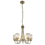 5 light pendant light in antique brass plated finish