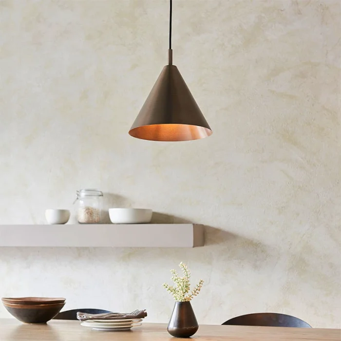 Single pendant light in antique bronze finish