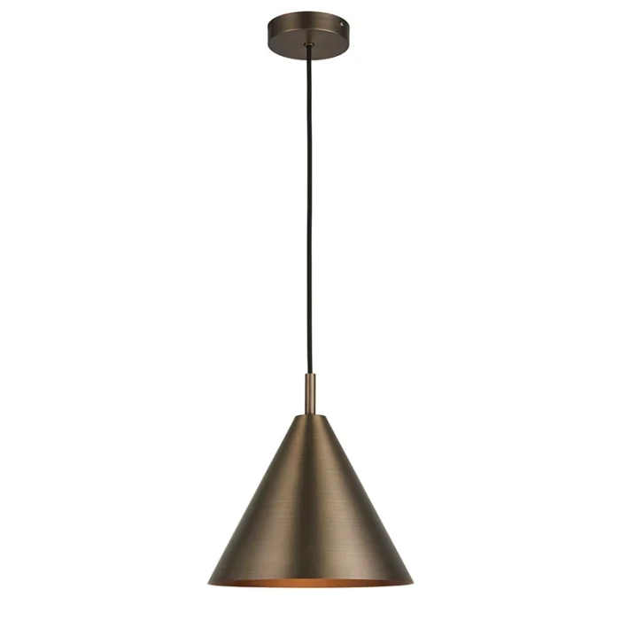 Single pendant light in antique bronze finish