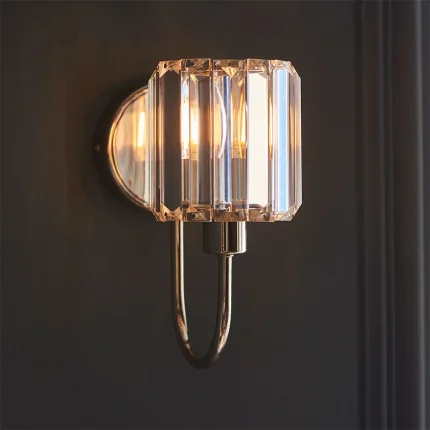 Wall light in bright nickel plated finish