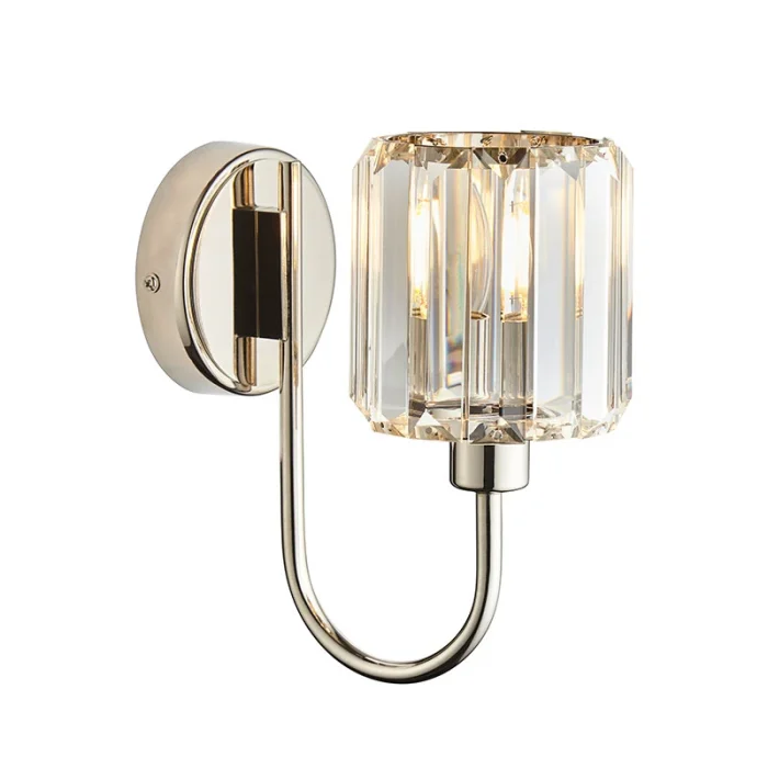 Wall light in bright nickel plated finish