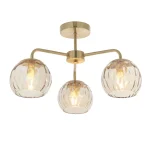 Ceiling Light With Champagne Lustre Dimpled Glass Shades