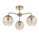 Ceiling Light With Champagne Lustre Dimpled Glass Shades