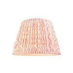 Fabric lamp shade in coral pink colour with plain inner lining