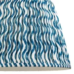 Fabric lamp shade in marlin blue colour with plain inner lining