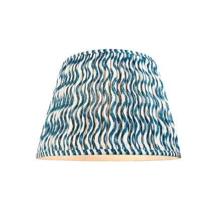 Fabric lamp shade in marlin blue colour with plain inner lining