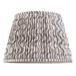 Fabric lamp shade in pearl grey colour with plain inner lining