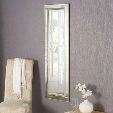 Silver Trim Modern Mirror 46CM X 137CM