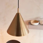 Single pendant light in warm antique brass finish