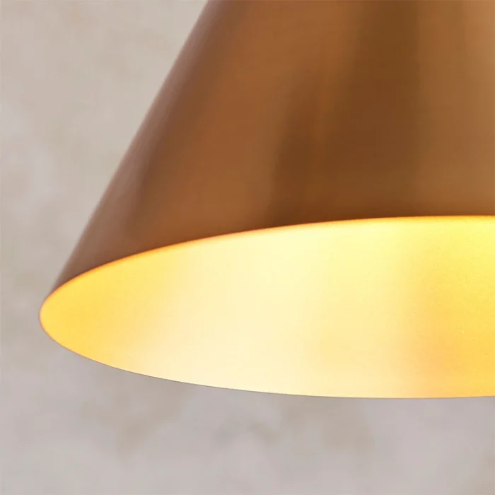 Single pendant light in warm antique brass finish