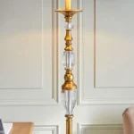 Floor lamp in antique brass finish and come without a shade