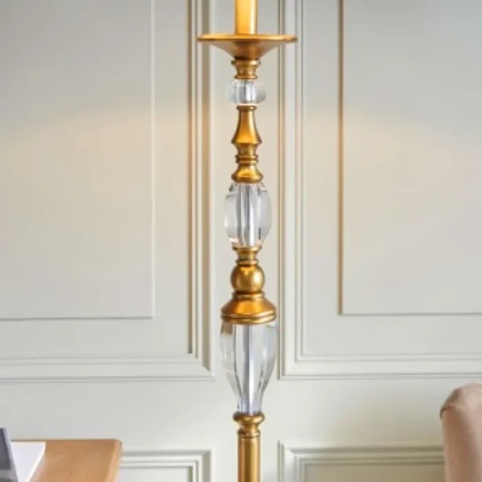 Floor lamp in antique brass finish and come without a shade