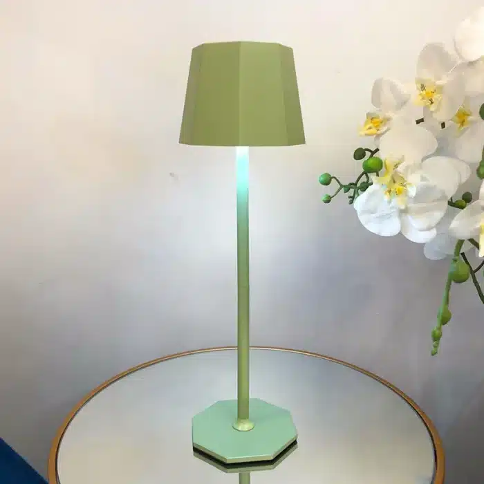 Green touch control rechargeable table lamp for indoor and outdoor use