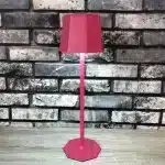 Pink touch control rechargeable table lamp for indoor and outdoor use