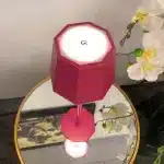 Pink touch control rechargeable table lamp for indoor and outdoor use