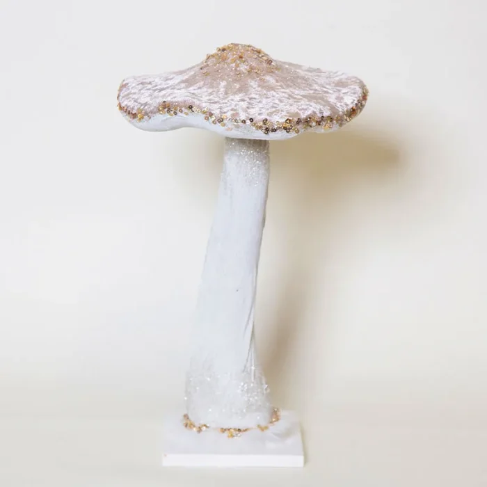 Large Champagne Mushroom Christmas Tabletop Decoration