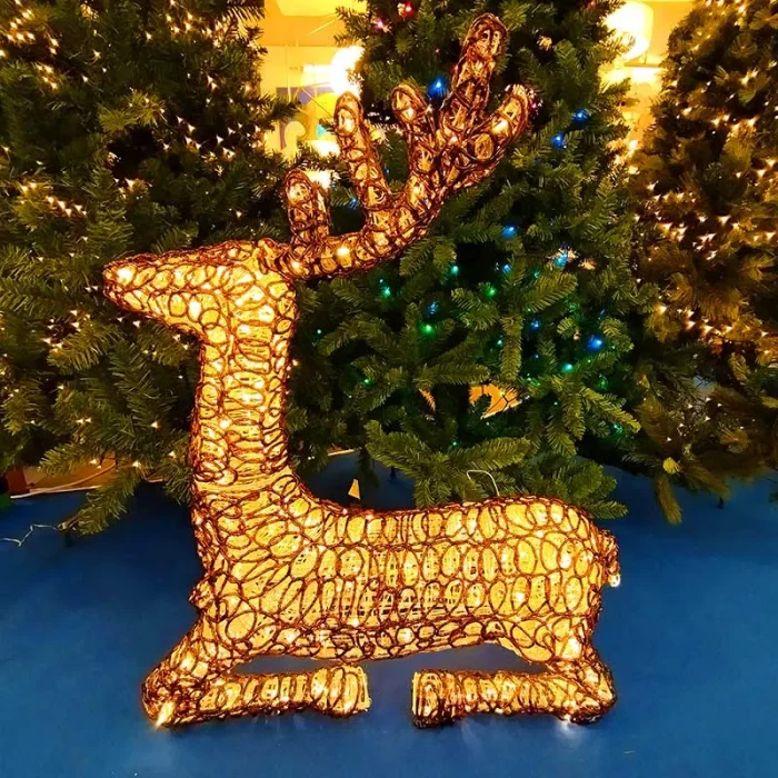 Large Sitting LED Reindeer Outdoor Christmas Decoration