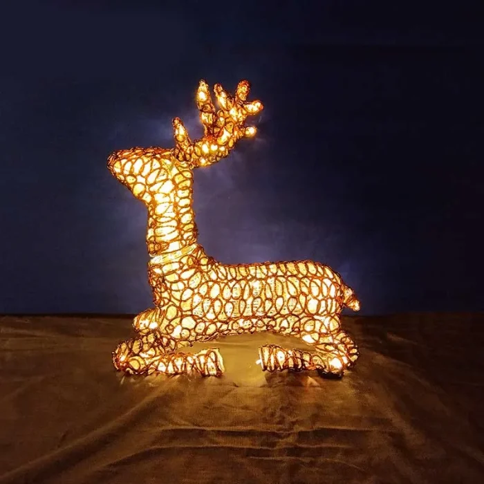 Medium LED Sitting Reindeer Outdoor Christmas Decoration