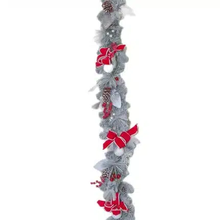 Pre Decorated White Frosted Christmas Garland