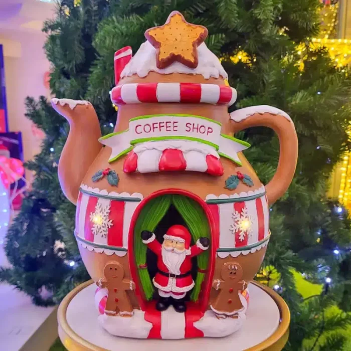 Santa Teapot Coffee Shop Table Decoration