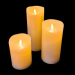 Set of 3 Battery Operated Ivory Christmas Candles