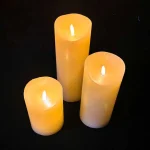 Set of 3 Battery Operated Ivory Christmas Candles