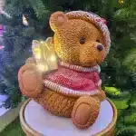 Teddy Bear With Gift Box Christmas Table Decoration