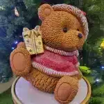 Teddy Bear With Gift Box Christmas Table Decoration