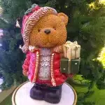 Teddy Bear With Gift Boxes Christmas Table Decoration