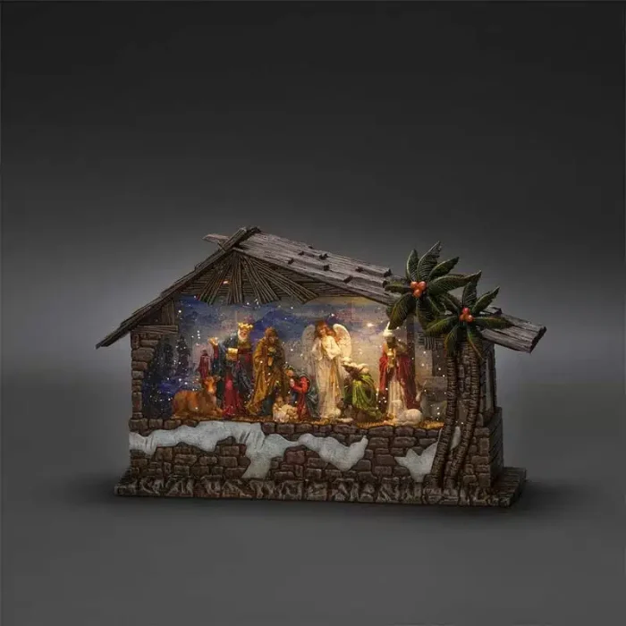 Water Lantern Nativity Scene With Timer