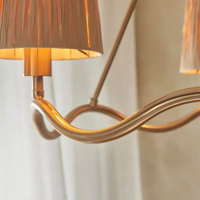 Aged Brass Wave Shaped Pendant Light