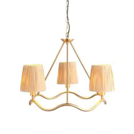 Aged Brass Wave Shaped Pendant Light