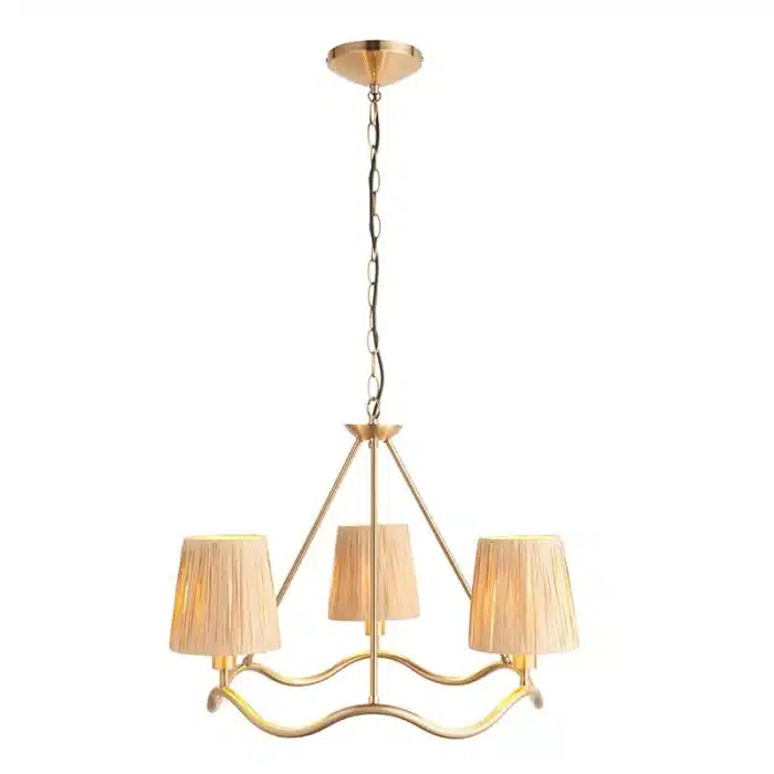 Aged Brass Wave Shaped Pendant Light