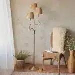 Aged Brass Wriggle Shaped Floor Lamp