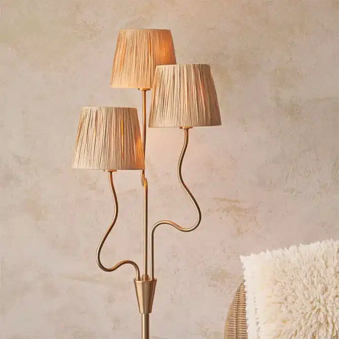 Aged Brass Wriggle Shaped Floor Lamp