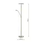 LED mother & child floor lamp in antique brass finish with dimmable uplight and reading light