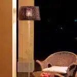 Brown Shade Outdoor Floor Lamp