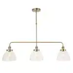 Antique Brass Clear Glass Linear Pendant Light