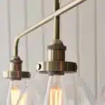 Antique Brass Clear Glass Linear Pendant Light