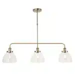 Antique Brass Clear Glass Linear Pendant Light