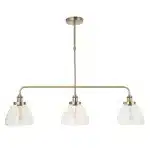 Antique Brass Clear Glass Linear Pendant Light