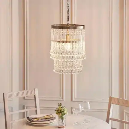 Clear Glass Droplets Chandelier Pendant Light