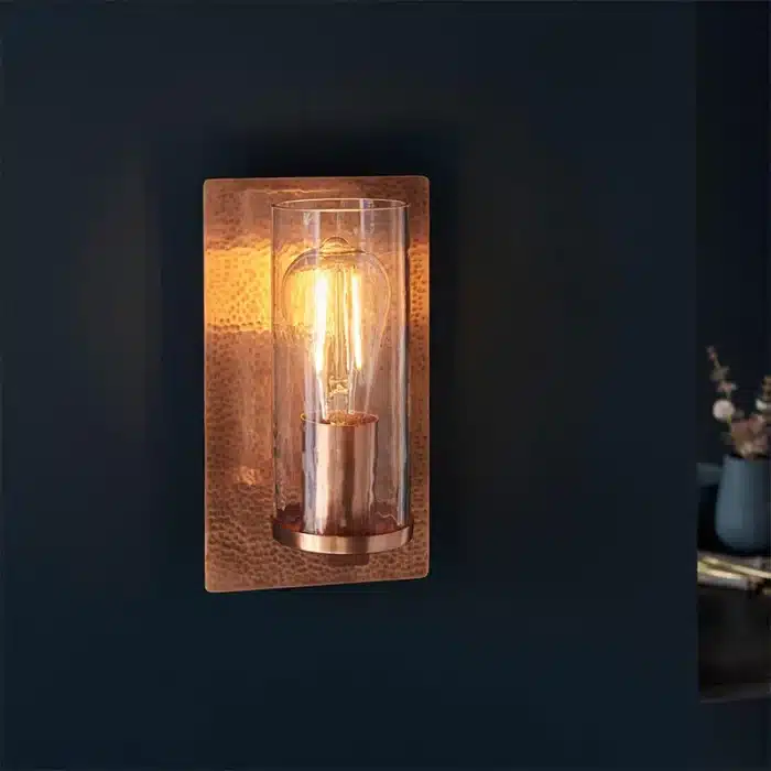 Copper Hammered Wall Light