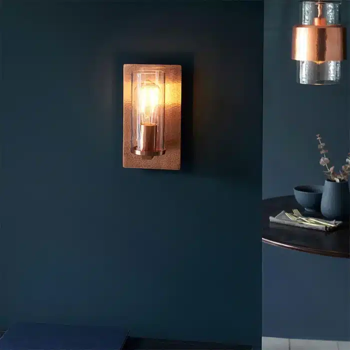 Copper Hammered Wall Light