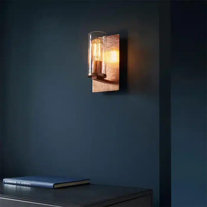 Copper Hammered Wall Light