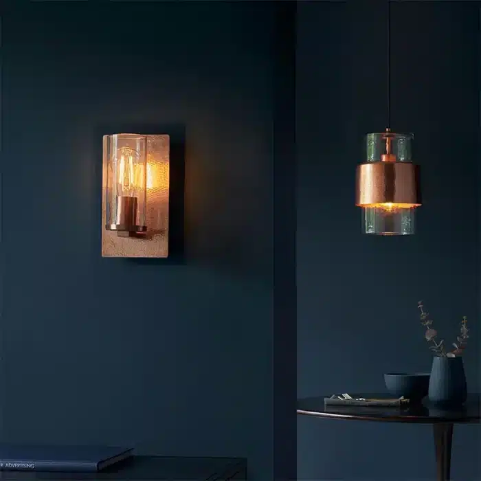 Copper Hammered Wall Light