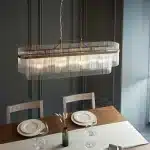 Decorative Clear Glass Rods Linear Pendant Light